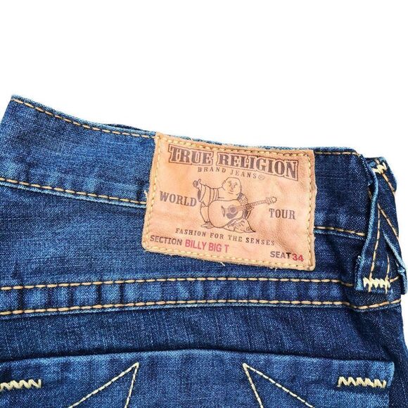 True Religion Jeans Size 33 BILLY BIG T Blue - Picture 9 of 9